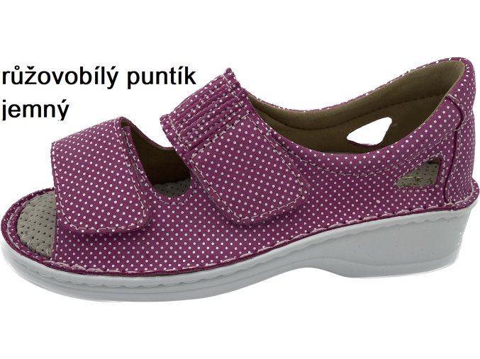 růžovobílý puntík jemný