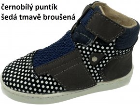 černobílý puntík, šedá broušená