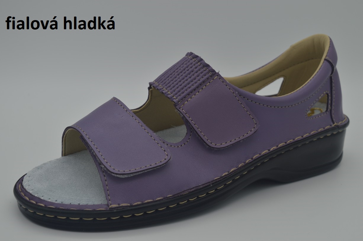 Boty Hanák vzor 406 - černá podešev Barva usně: fialová hladká, Velikosti obuvi: 45