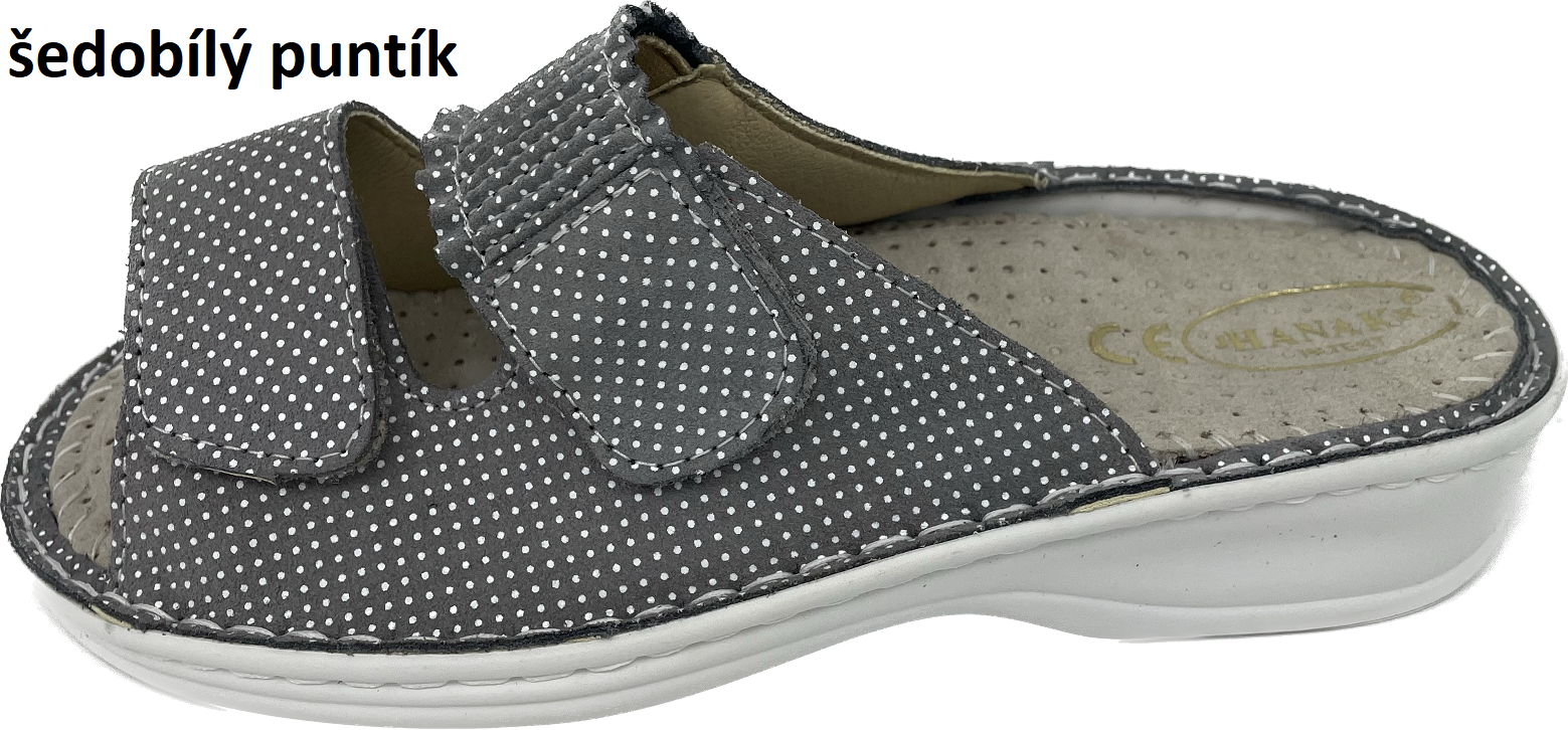 Boty Hanák vzor 304 - bílá podešev Barva usně: šedobílý puntík jemný hladká, Velikosti obuvi: 35