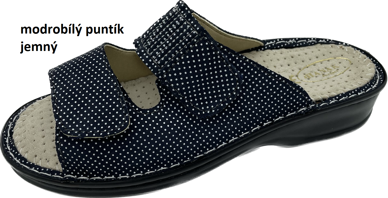 Boty Hanák vzor 304 - černá podešev Barva usně: modrobílý puntík jemný hladká, Velikosti obuvi: 35