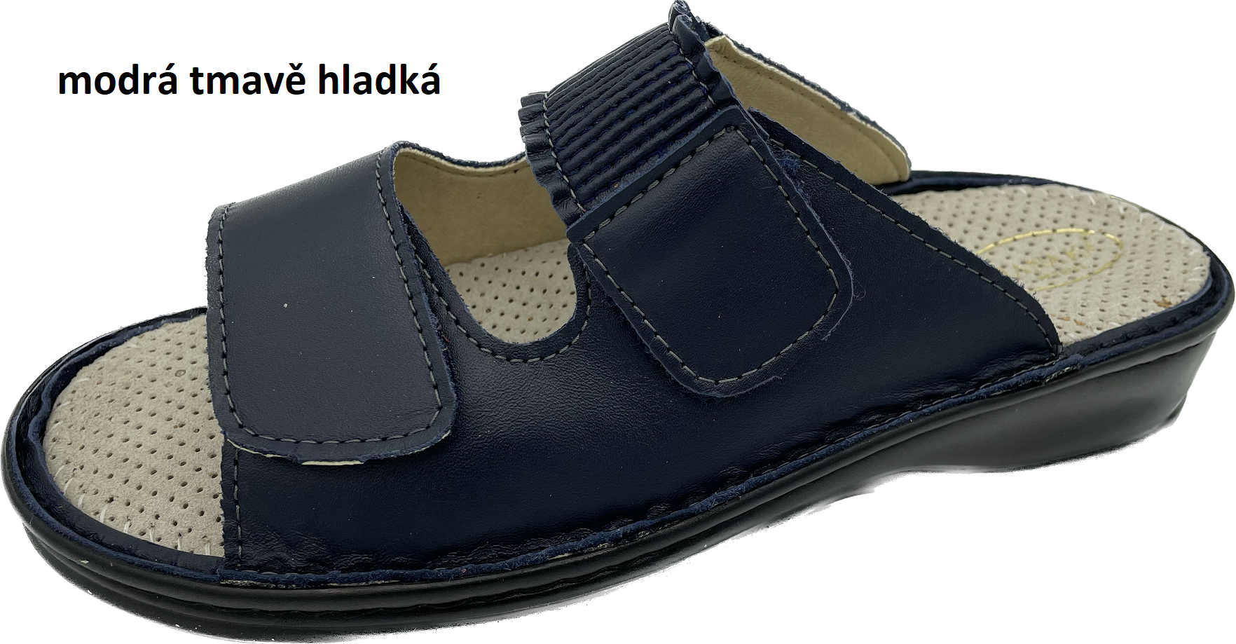 Boty Hanák vzor 304 - černá podešev Barva usně: modrá tmavě hladká, Velikosti obuvi: 38
