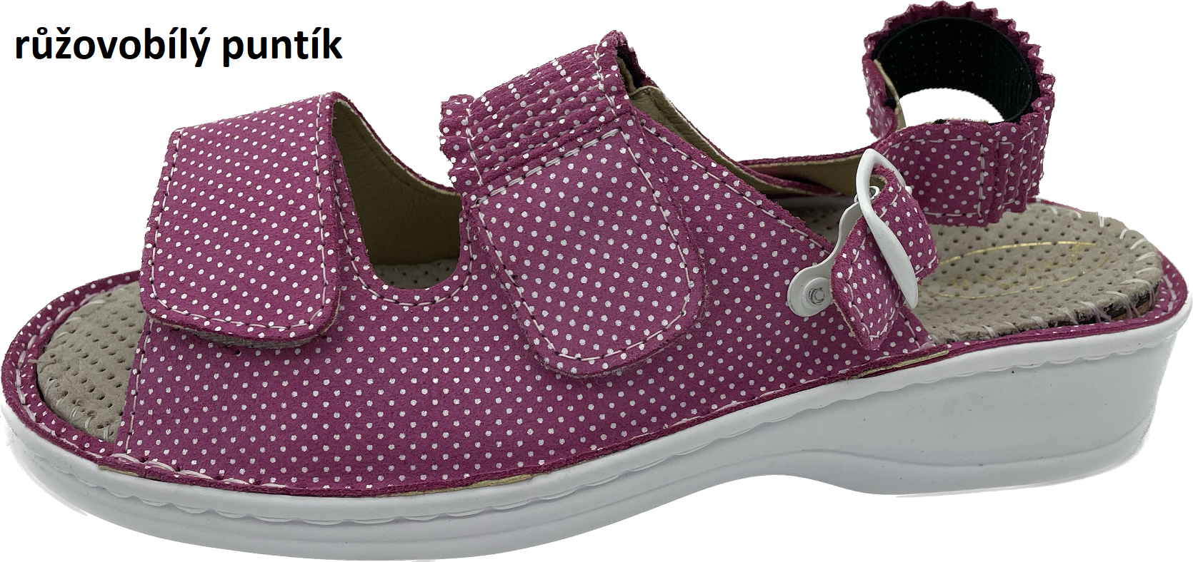 Boty Hanák vzor 304 P - bílá podešev Barva usně: růžovobílý puntík jemný, Velikosti obuvi: 35