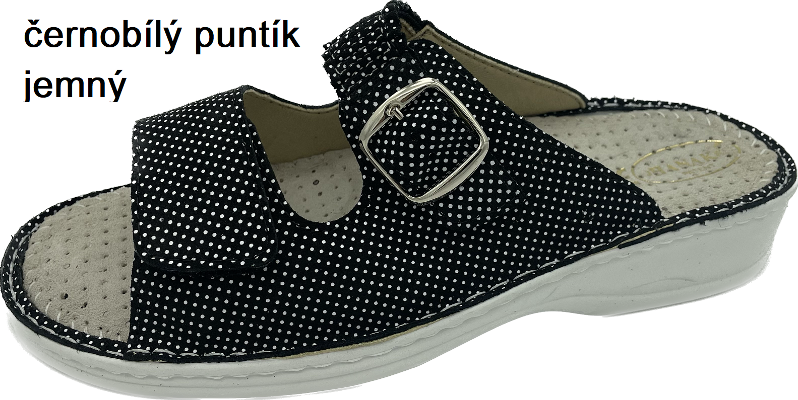 Boty Hanák vzor 305 - bílá podešev Barva usně: černobílý puntík jemný hladká, Velikosti obuvi: 39
