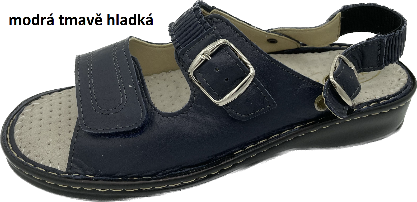 Boty Hanák vzor 305 P - černá podešev Barva usně: modrá tmavě hladká, Velikosti obuvi: 35