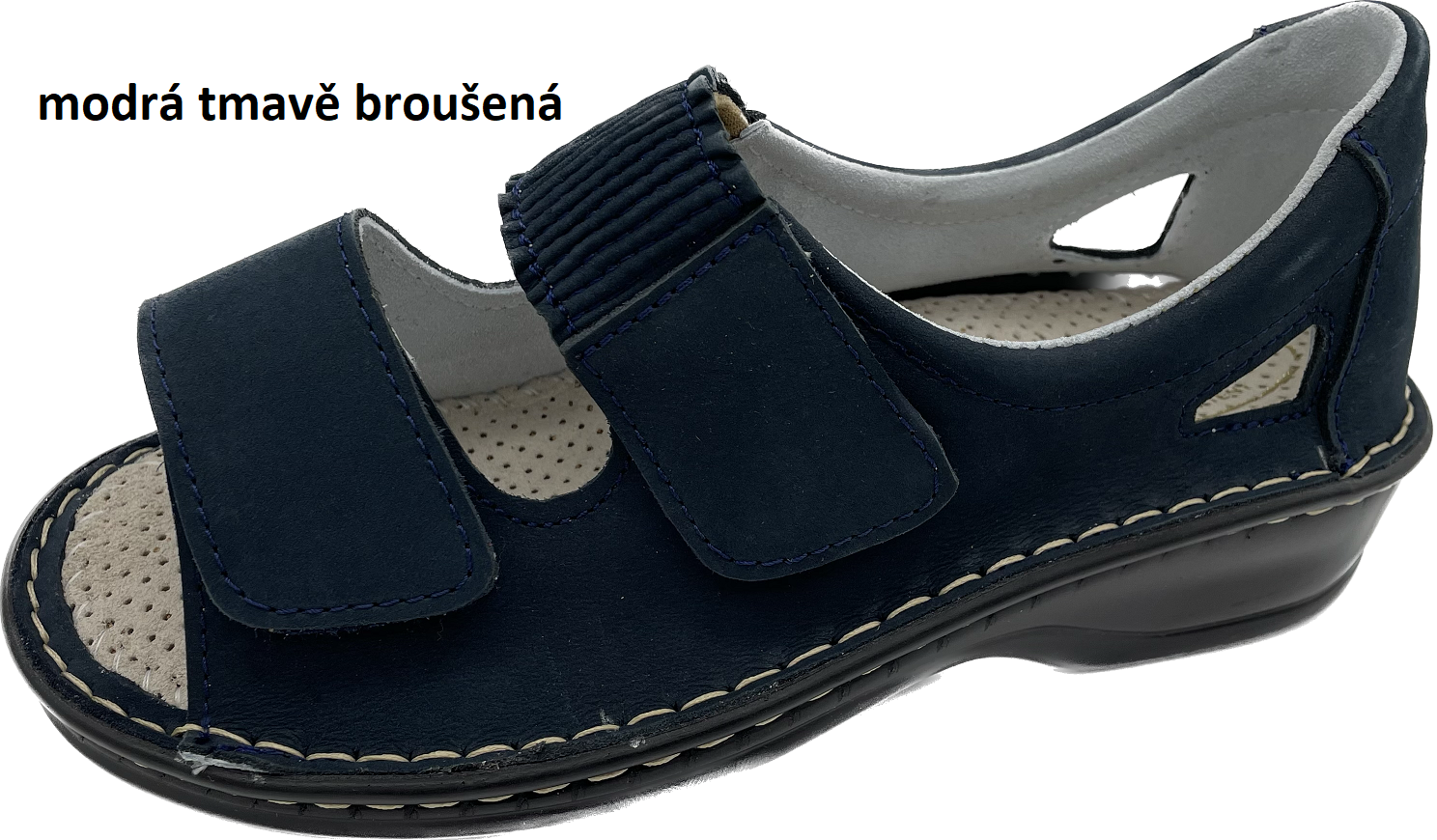 Boty Hanák vzor 306 - černá podešev Barva usně: modrá tmavě broušená, Velikosti obuvi: 35