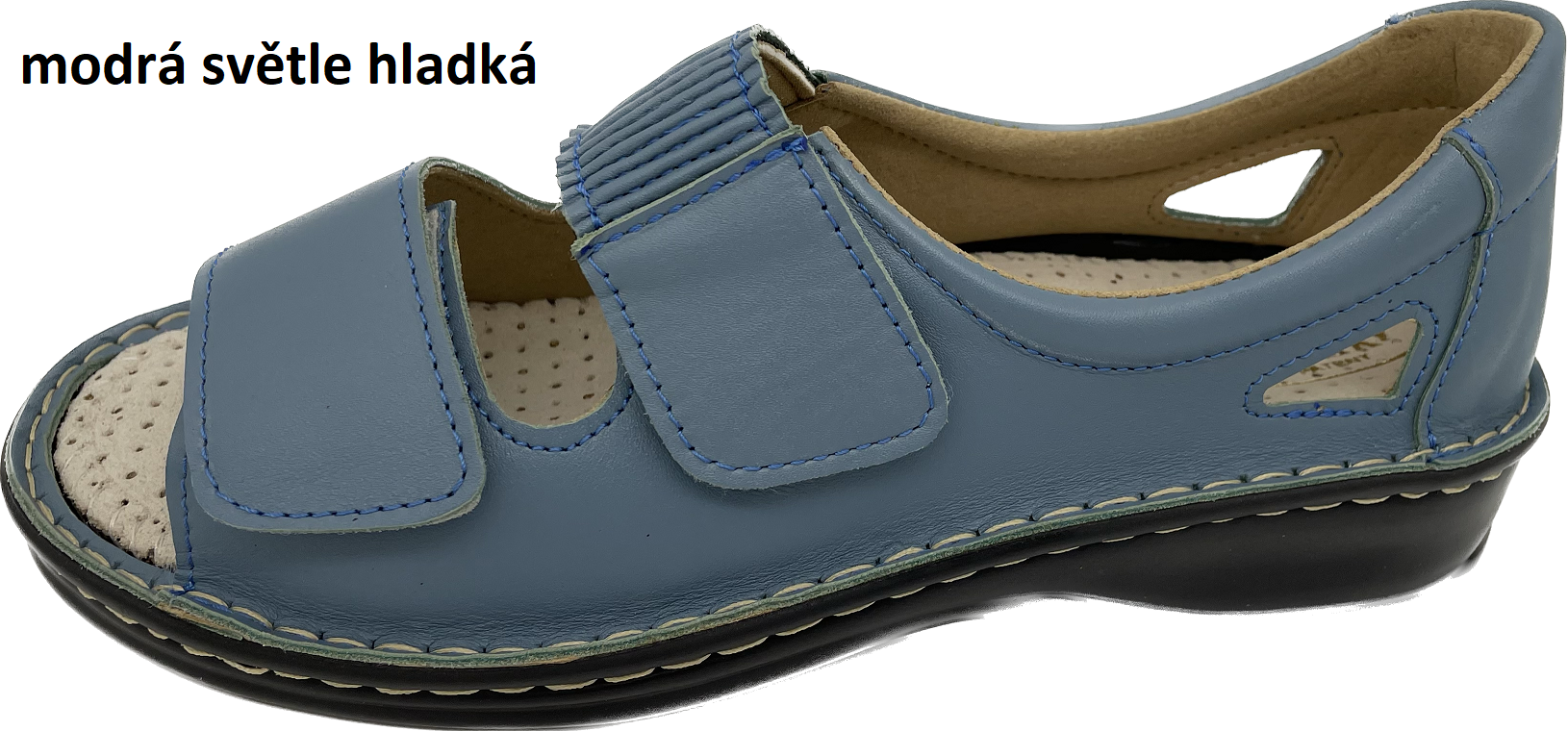 Boty Hanák vzor 306 - černá podešev Barva usně: modrá světle hladká, Velikosti obuvi: 35