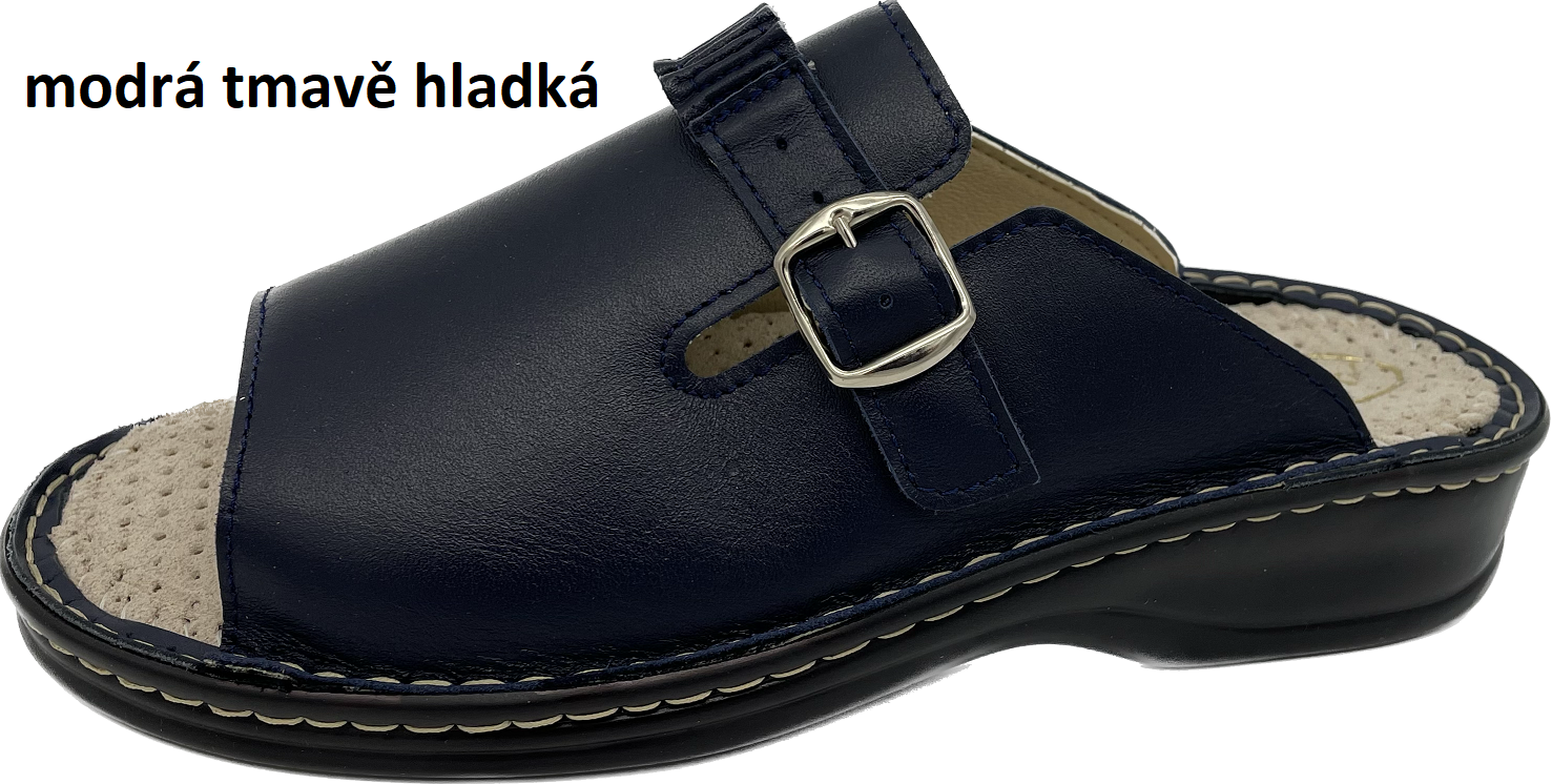 Boty Hanák vzor 307 - černá podešev Barva usně: modrá tmavě hladká, Velikosti obuvi: 36