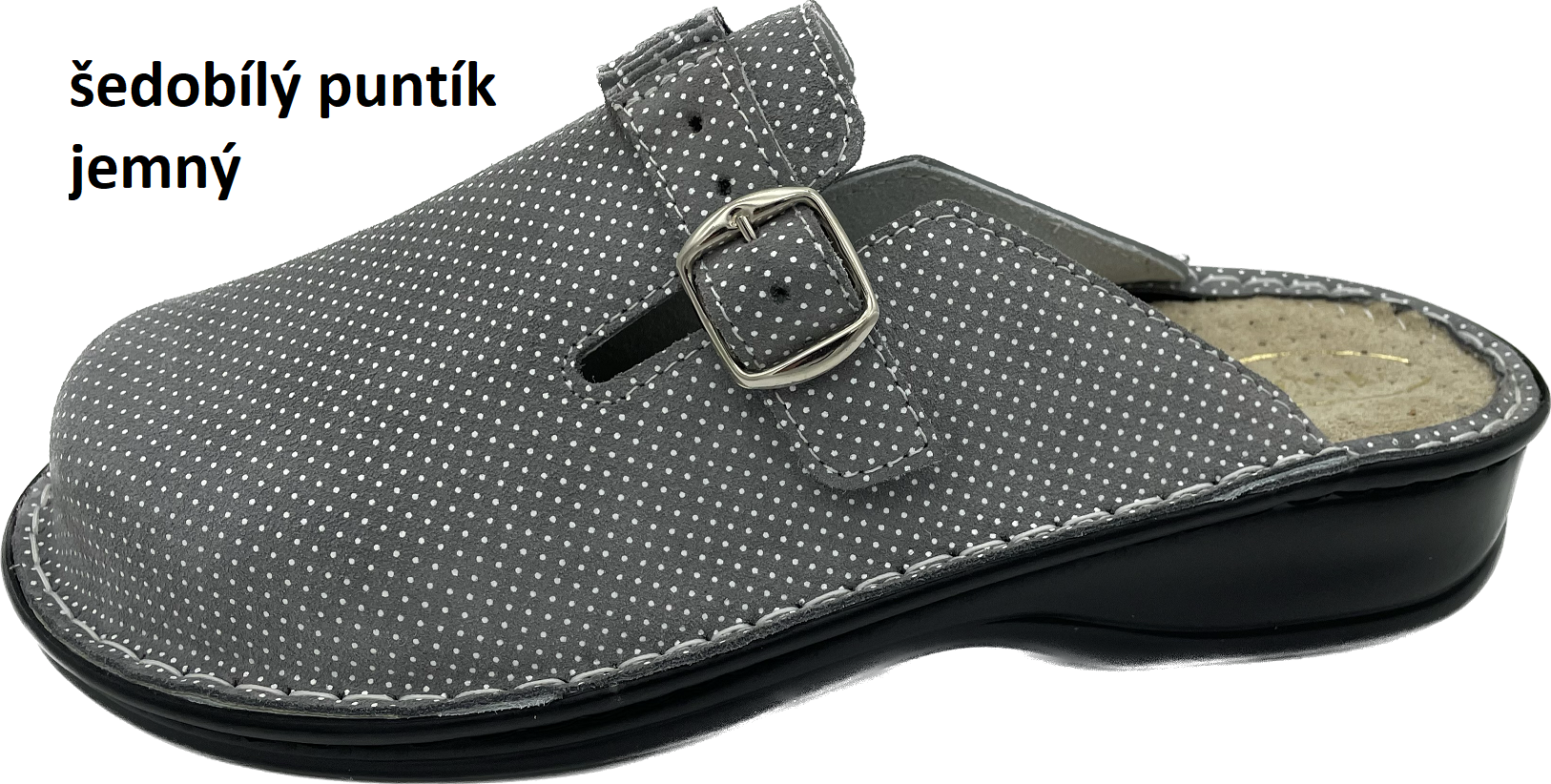 Boty Hanák vzor 308 - černá podešev Barva usně: šedobílý puntík jemný hladká, Velikosti obuvi: 41