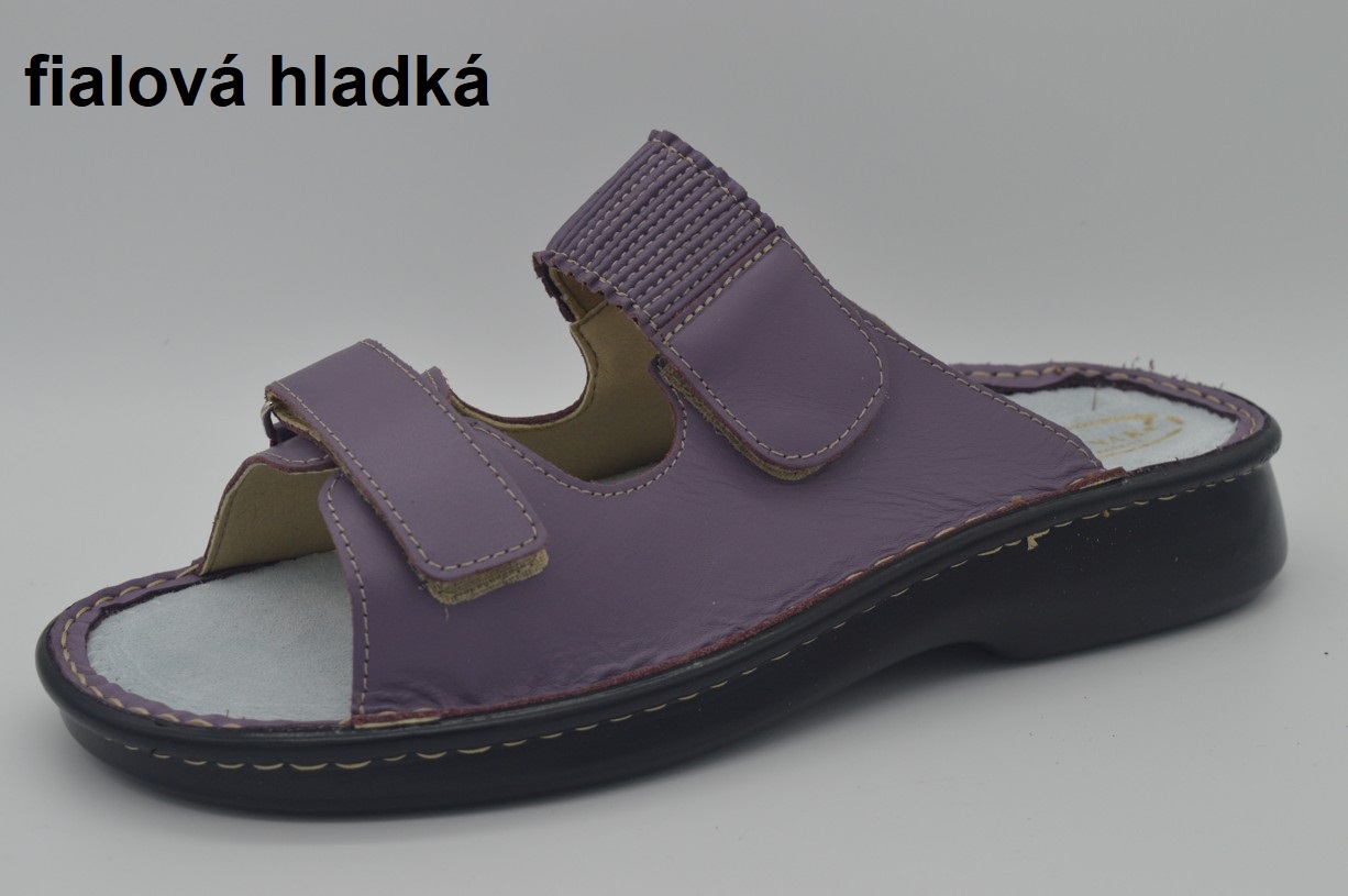 Boty Hanák vzor 318 - černá podešev Barva usně: fialová hladká, Velikosti obuvi: 42