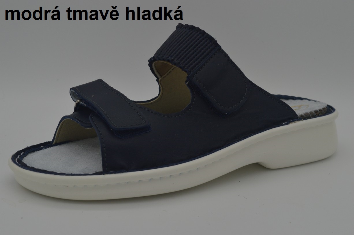 Boty Hanák vzor 318 - bílá podešev Barva usně: modrá tmavě hladká, Velikosti obuvi: 41