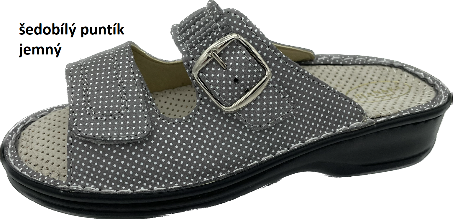 Boty Hanák vzor 305 - černá podešev Barva usně: šedobílý puntík jemný hladká, Velikosti obuvi: 35
