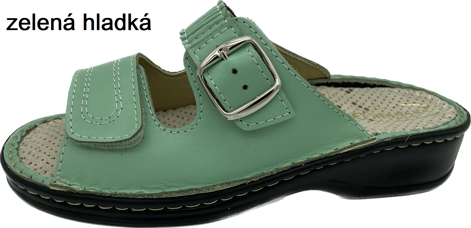 Boty Hanák vzor 305 - černá podešev Barva usně: zelená hladká, Velikosti obuvi: 39
