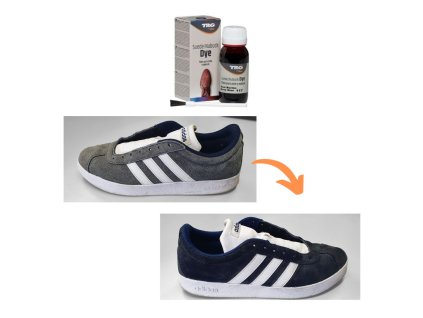 Tmavě Modrá Barva na semiš Suede:Nubuck Dye TRG Navy Blue 117 Barva na semišové boty TRG the One Suede Dye