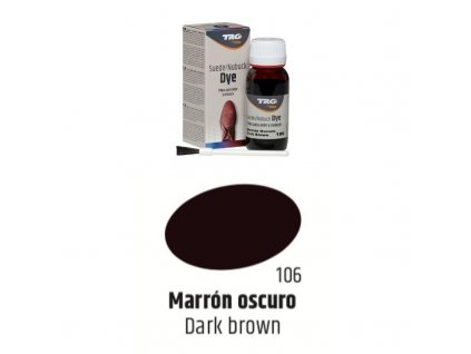 Hnědá Barva na semiš Suede:Nubuck Dye TRG Dark Brown 106 hneda barva na semis