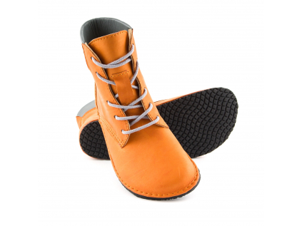 Barefoot kotníkové boty vyšší - oranžové
