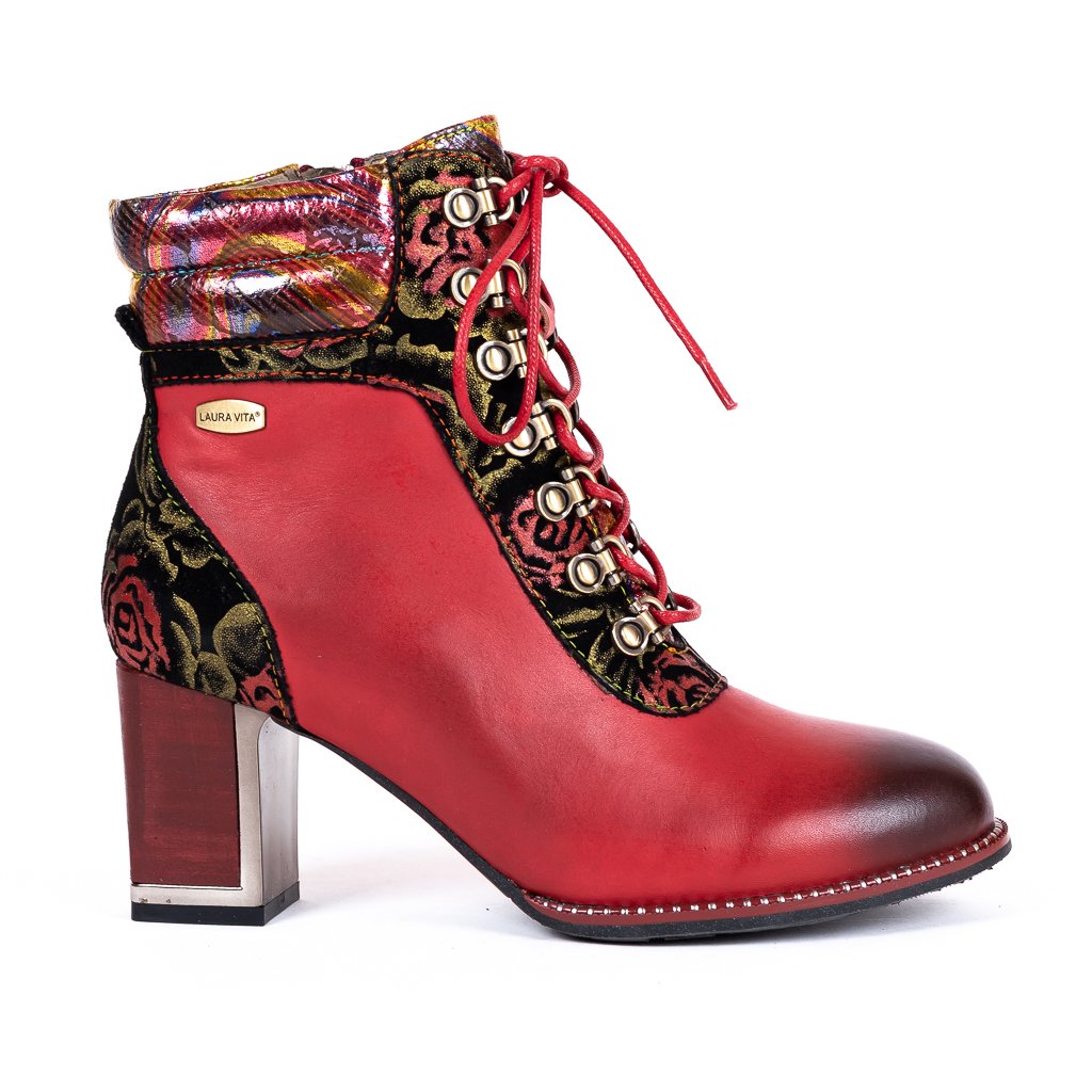 Dámské červené kotníčkové boty Laura Vita Kacio 1