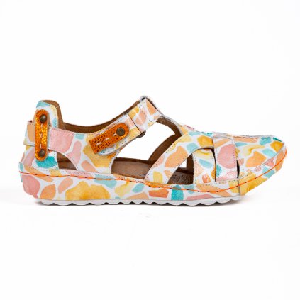 Dámské kožené sandály pastelových barev