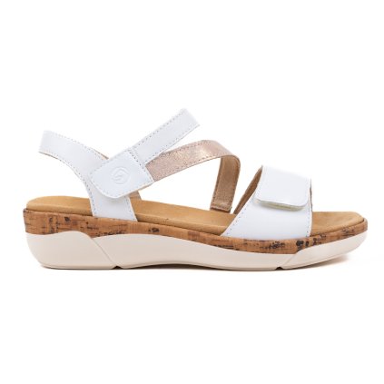Dámské bílé kožené komfortní sandály Remonte