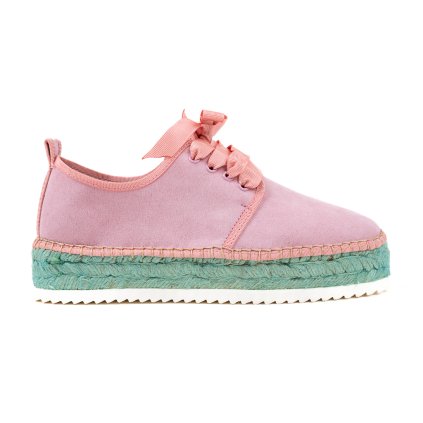 Dámské šněrovací espadrilky lososové barvy 3