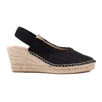Dámské černé espadrilky na klínku 3