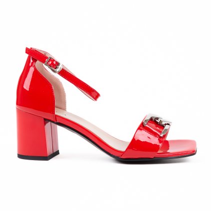 Dámské červené elegantní sandály na podpatku Epica