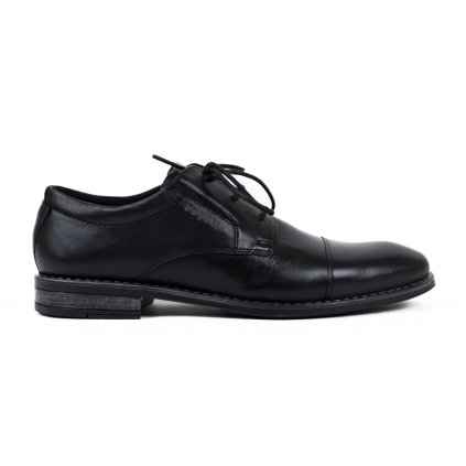 Pánské černé kožené široké elegantní polobotky Bugatti