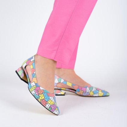 Dámské barevné kožené baleríny Letizia 7