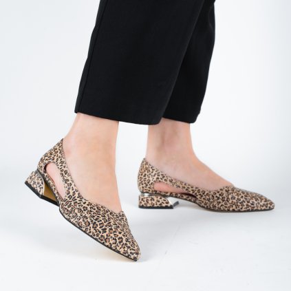 Dámské kožené baleríny se zvířecím motivem Letizia 2