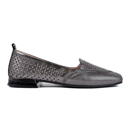 Dámské metalické baleríny s perforací