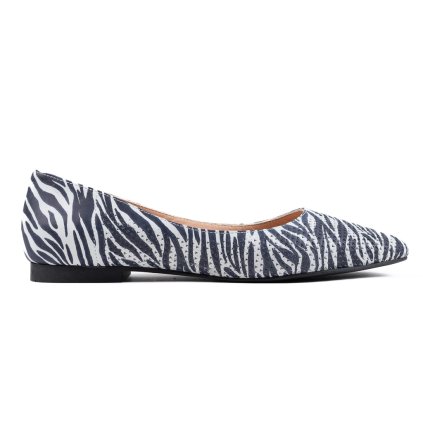 Dámské kožené šedobílé baleríny Letizia