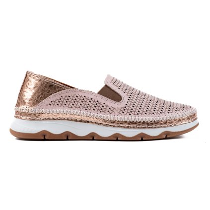 Dámské růžové perforované slip on polobotky Letizia