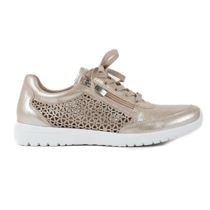 Dámské béžové perforované polobotky Caprice