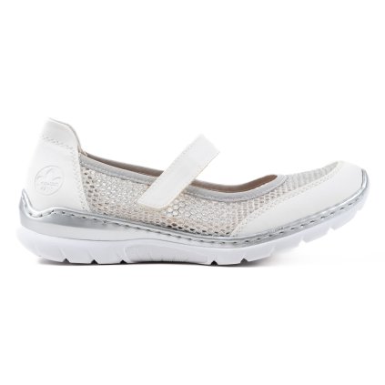 Dámské bílé polobotky Rieker L32B6 80 na suchý zip