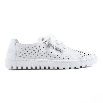 Dámské bílé perforované polobotky Rieker M2300 80