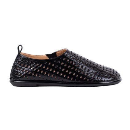 Dámské černé perforované slip on polobotky Letizia barefoot 5
