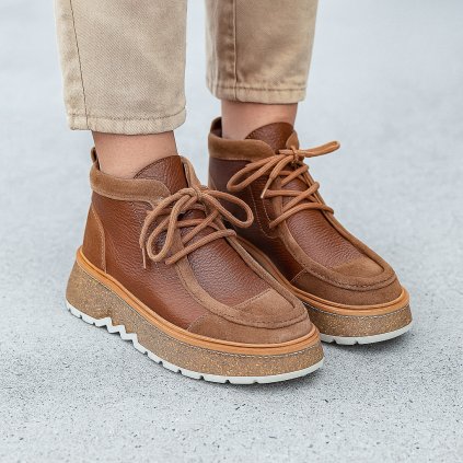 Dámské hnědé kotníčkové šněrovací boty Letizia 6