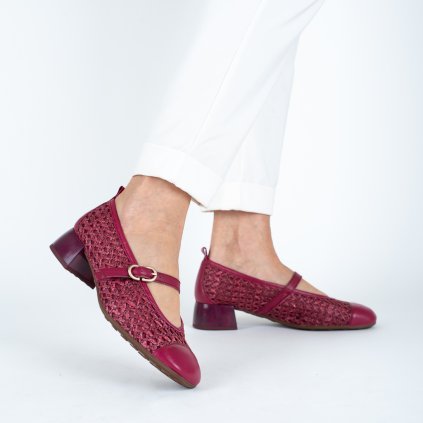 Dámské sytě fialové elegantní lodičky na nízkém podpatku Hispanitas 2