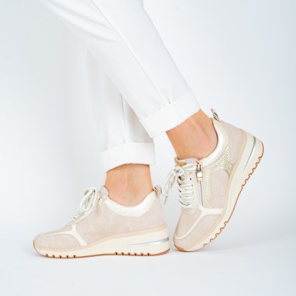 Dámské béžové tenisky na klínku Marco Tozzi 2