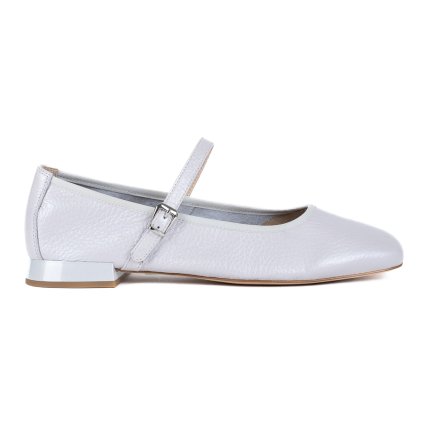 Dámské lehce modré baleríny s páskem přes nárt z jelení kůže Caprice