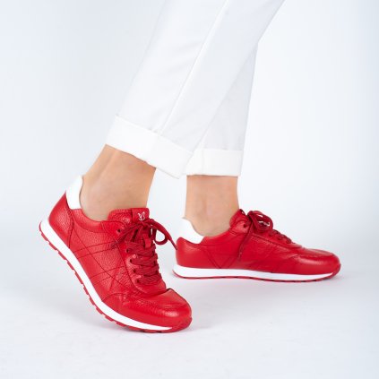 Dámské červené tenisky z jelení kůže Caprice 2
