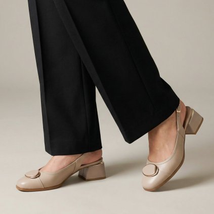 Dámské béžové lodičky s otevřenou patou Letizia