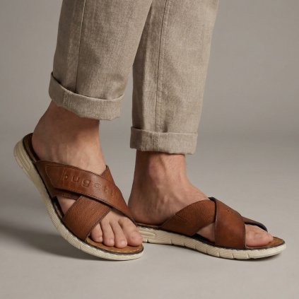 Pánské koňakové nazouváky Bugatti