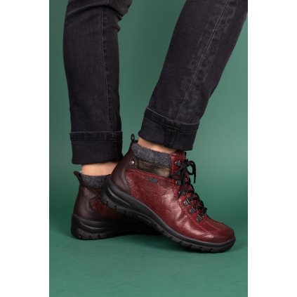 Dámské vínové kotníčkové boty Rieker L7144 35 1