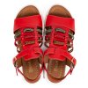 Dámské červené sandály s barevnými řemínky 5