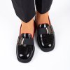 Dámské černé lakované mokasíny