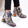 Dámské modré extravagantní kotníčkové boty Laura Vita