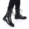 Dámské černé kotníčkové boty z hladké kůže s kamínky Letizia 2
