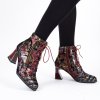 Dámské vínové extravagantní kotníčkové boty Laura Vita