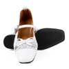 Dámské bílé perforované baleríny s páskem přes nárt 4